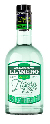 Botella aguardiente del llano ligero